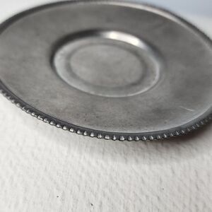 Vintage Tiny Pewter Cup Saucer Only Cute Decorative Fancy Goebel West Germany